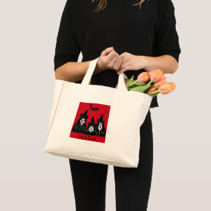 Mini Tote Bag sorcières noires éffrayantes effroi tour ou régale
