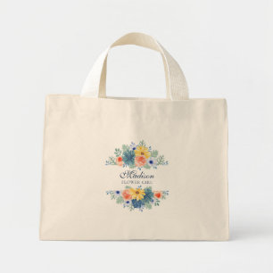 Mini Tote Bag Spring Floral Moderne Nom personnalisé MARIAGE