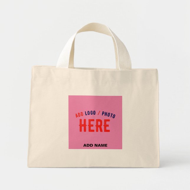 MINI TOTE BAG STYLISÉ MODERNE PERSONNALISÉ BROWN CHAUD ROSE BHH (Devant)