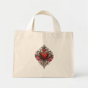 Mini Tote Bag Tatouage coeur et épines Fourre-tout