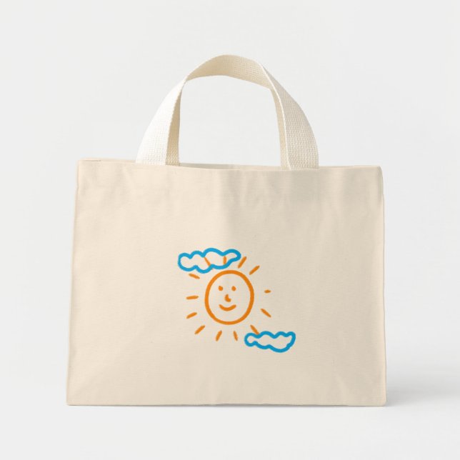 Mini Tote Bag Télécharger des enfants Dessiner Transformer des e (Devant)