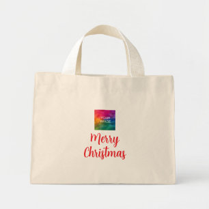 Mini Tote Bag Téléchargez votre propre photo ou logo Joyeux Noël