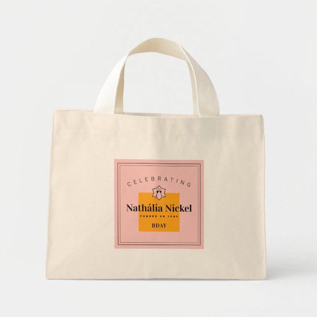 Mini Tote Bag Toast au Champagne (Devant)