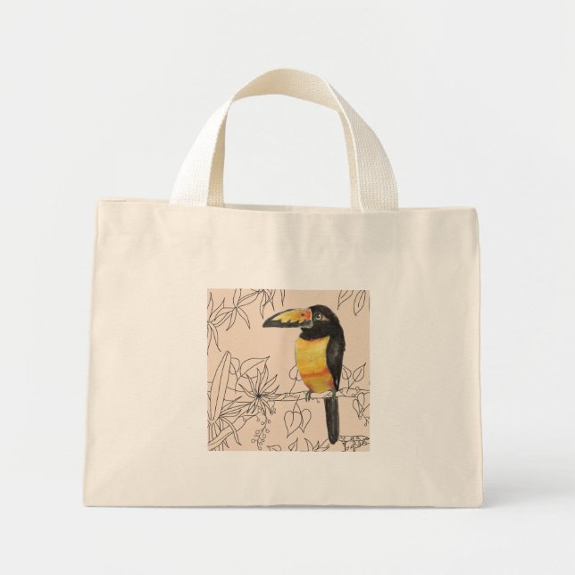 Mini Tote Bag Toucans sur une petite Fourre-tout (Devant)