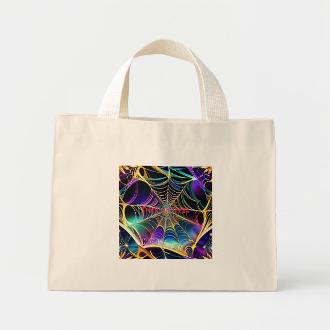 Mini Tote Bag Trace ou traitement personnalisé Halloween Éffraya (Devant)
