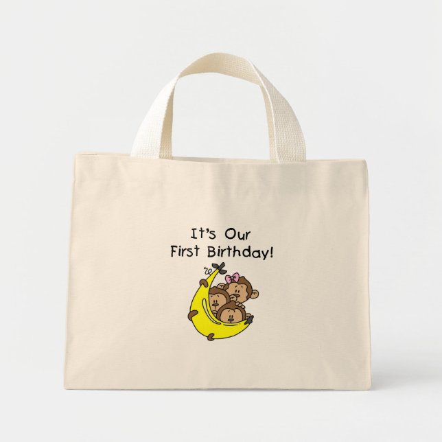 Mini Tote Bag Triplets 1er - Deux garçons, une fille (Devant)