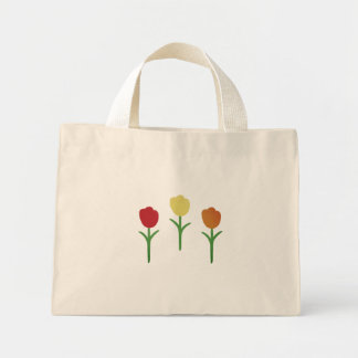 Mini Tote Bag Tulipes imprimées à la main vintage