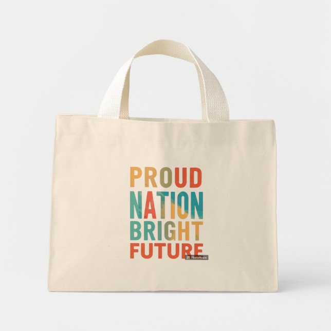 Mini Tote Bag Un avenir radieux pour une nation fière (Devant)