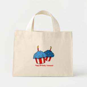 Mini Tote Bag USA-An American Cupcake Birday