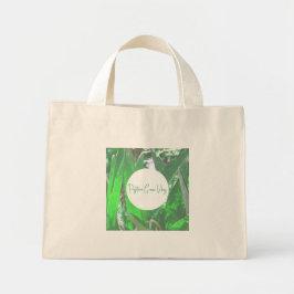 Mini Tote Bag Vibes vertes positives Palm Tree Feuilles Pale Pas