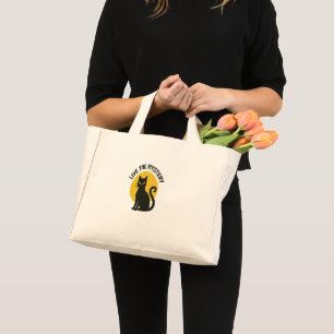 Mini Tote Bag Vivez le Chat Noir Mystère de la Lune