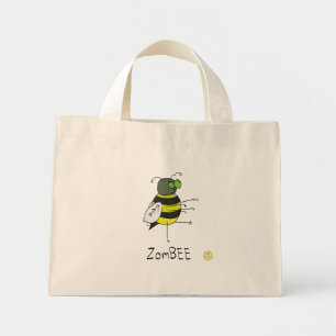 Mini Tote Bag Zombie Halloween Bee Funny Kids