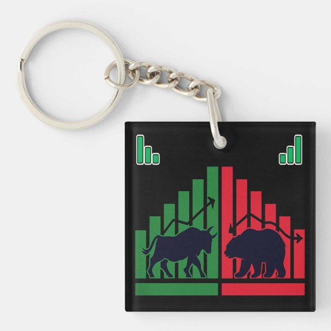 Mini Trading Schlüsselanhänger - Bull oder Candles (Vorderseite)