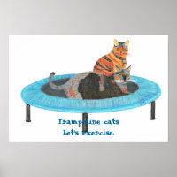 Mini Trampolin Katzen, lass uns Poster ausüben