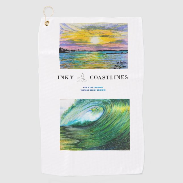 Mini Travel Handtuch mit Surfdesign (Vorderseite)