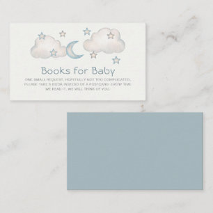 Mini Turquoise Boy Baby Shower Books for Baby Begleitkarte