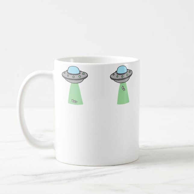Mini-Ufo-Kuh-Entführung (2er-Pack) Kaffeetasse (Links)