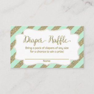Mini- und Gold-Baby-Duschkabine - Raffle-Ticket Begleitkarte