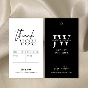 Mini vêtements noirs Étiquettes Boutique Hang Tags