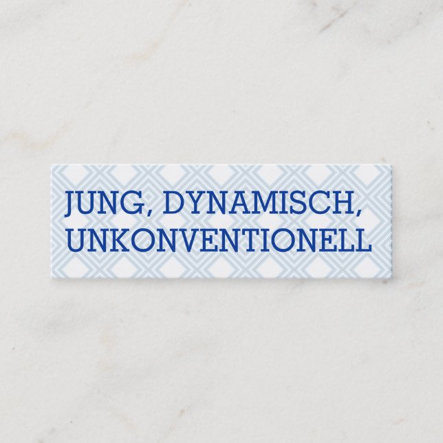 Mini Visitenkarten Visitenkarte (Vorderseite)