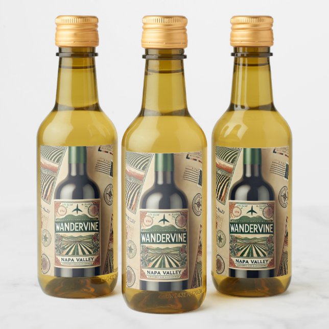 Mini Weinflaschen Etiketten (5 cm x 7,6 cm) (Flaschen)