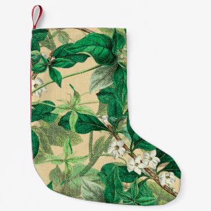 Mini-weiße Blume mit Blätter Kleiner Weihnachtsstrumpf