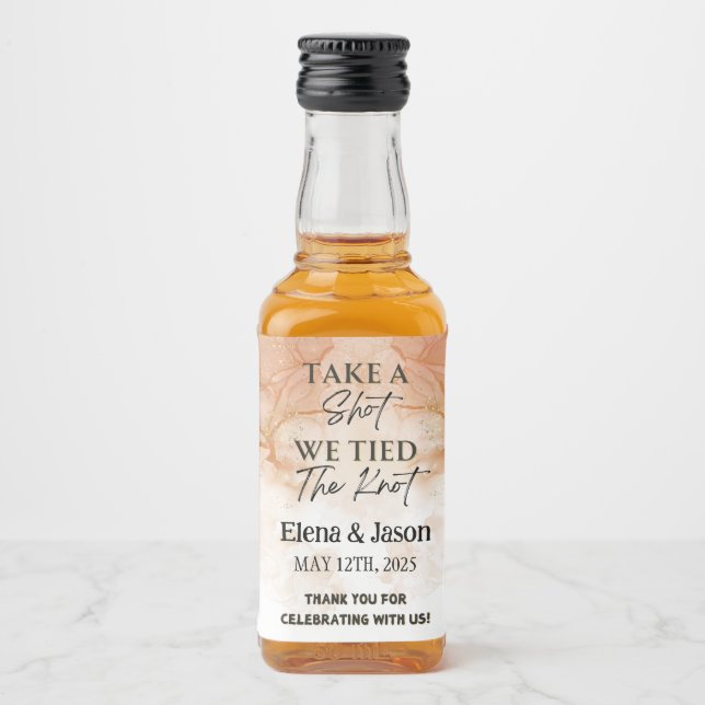 Mini Whiskey Botlle Label - Liquor Label - Wedding Alkoholflaschenetikett (Vorderseite)