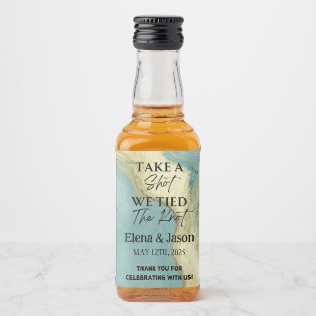 Mini-Whiskey-Flasche - Liquor-Etikett - Hochzeit Alkoholflaschenetikett (Vorderseite)