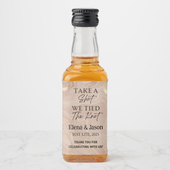 Mini-Whiskey-Flasche - Liquor-Etikett - Hochzeit Alkoholflaschenetikett (Vorderseite)