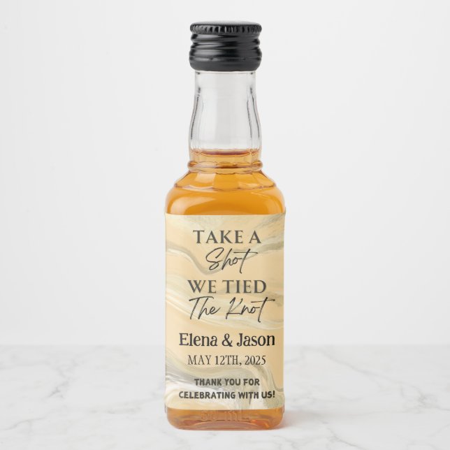 Mini-Whiskey-Flasche - Liquor-Etikett - Hochzeit Alkoholflaschenetikett (Vorderseite)