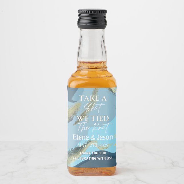 Mini-Whiskey-Flasche - Liquor-Etikett - Hochzeit Alkoholflaschenetikett (Vorderseite)