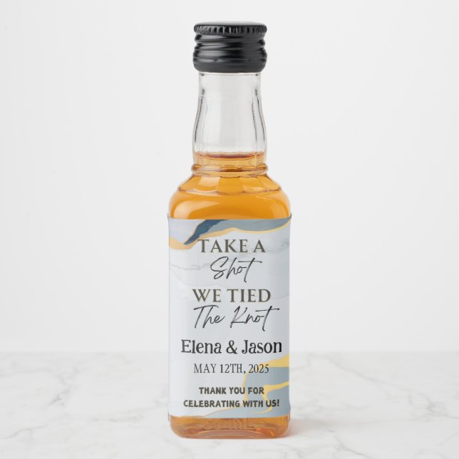 Mini-Whiskey-Flasche - Liquor-Etikett - Hochzeit Alkoholflaschenetikett (Vorderseite)
