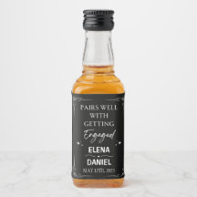 Mini-Whiskey-Flasche - Liquor-Etikett - VERLOBT
