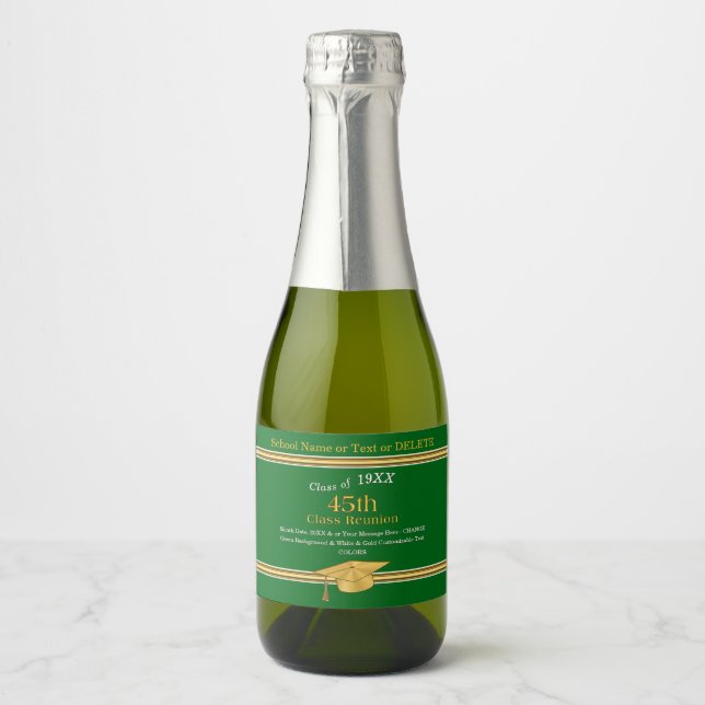 Mini Wine Bottle Labels für 45. Klasse Wiedersehen (Vorderseite)