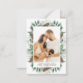 Mini Winter Pine Cone Berry Foto Weihnachtsskript Mitteilungskarte