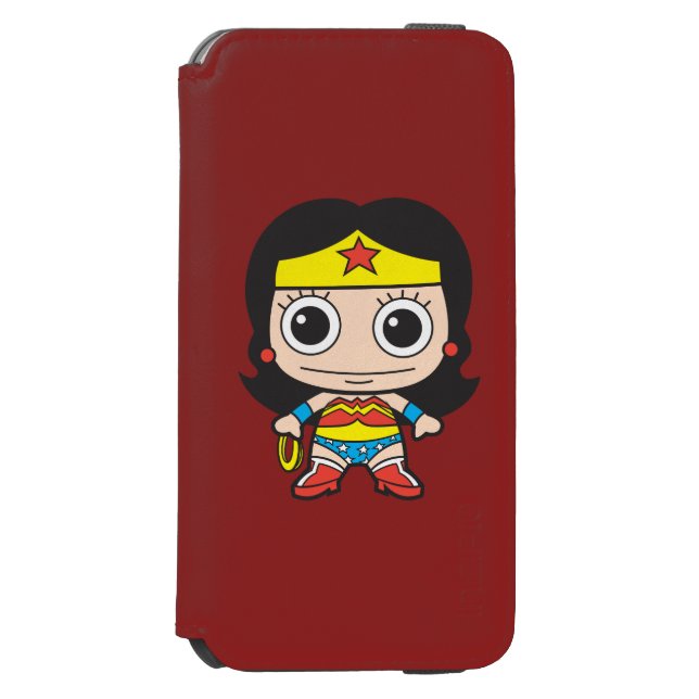 Mini Wonder Woman Incipio iPhone Geldbeutel-Hülle (Folio Vorderseite)