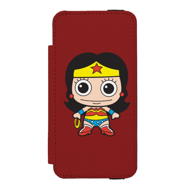Mini Wonder Woman Incipio iPhone Geldbeutel-Hülle (Folio Vorderseite)