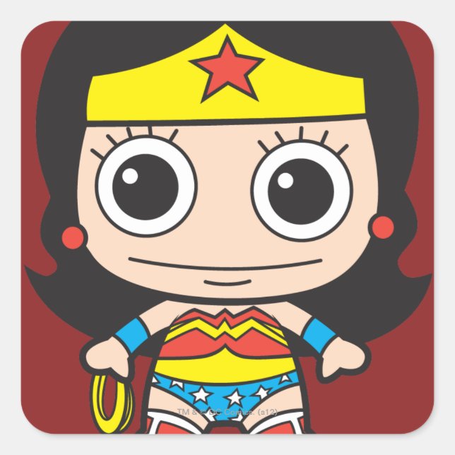 Mini Wonder Woman Quadratischer Aufkleber (Vorderseite)