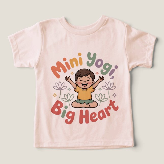Mini yogi big heart active play kids tee (Design Recto)