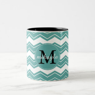 Mini-Zickzack-Monogramm Zweifarbige Tasse