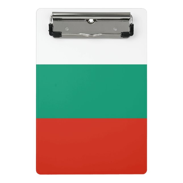 Mini-Zwischenablage mit bulgarischer Flagge Mini Klemmbrett (Vorderseite)