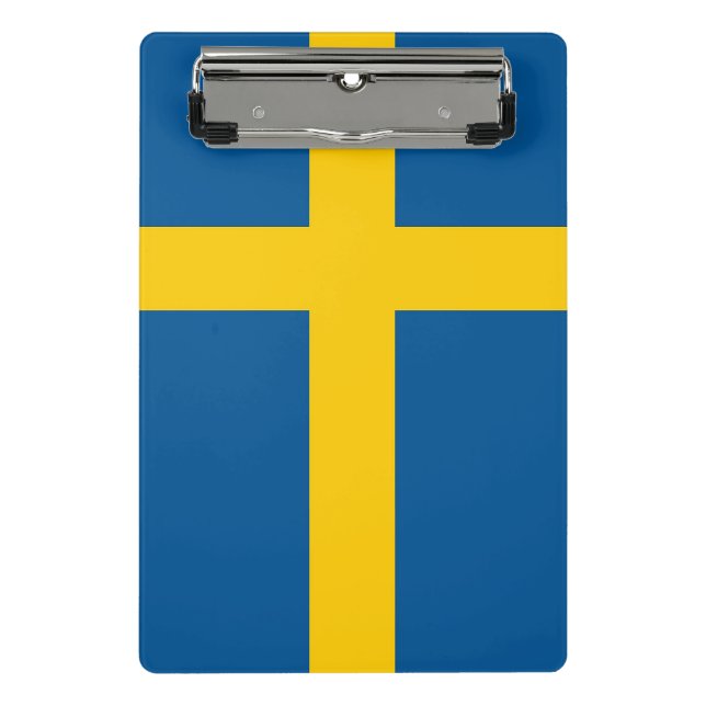 Mini-Zwischenablage mit der Flagge Schwedens Mini Klemmbrett (Vorderseite)