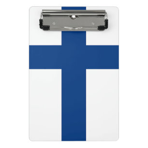 Mini-Zwischenablage mit finnischer Flagge Mini Klemmbrett