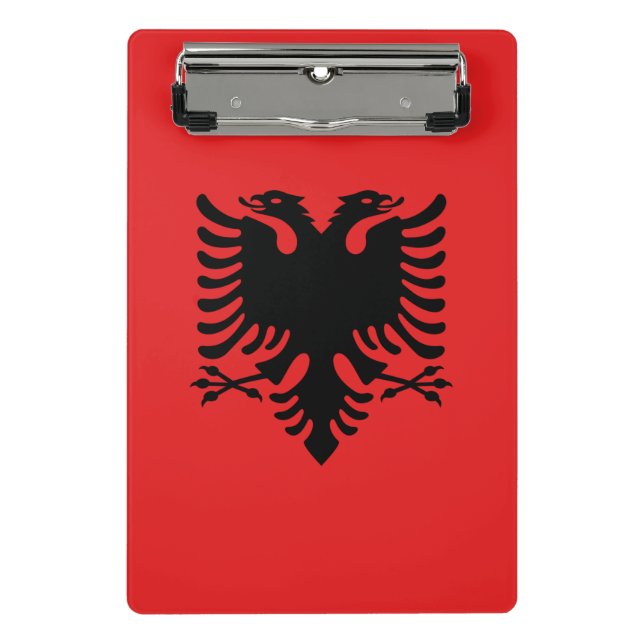 Mini-Zwischenablage mit Flagge Albaniens Mini Klemmbrett (Vorderseite)