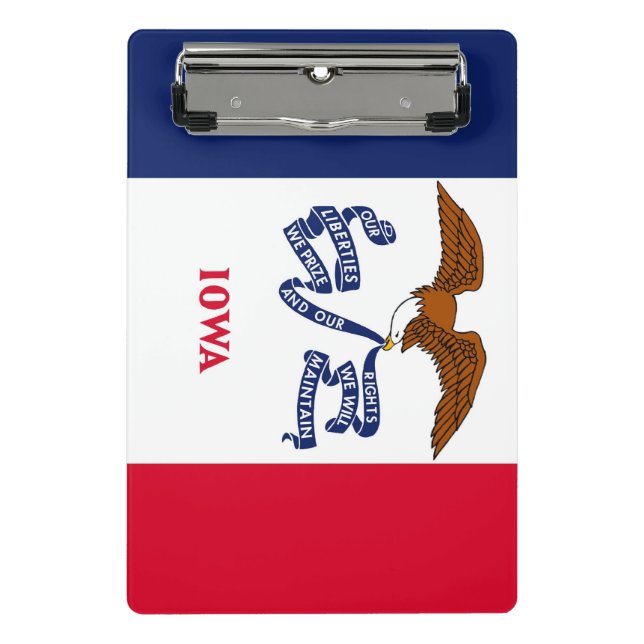 Mini-Zwischenablage mit Flagge des Iowa-Staat, USA Mini Klemmbrett (Vorderseite)