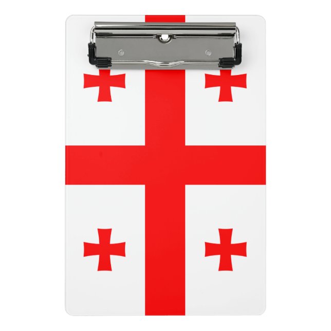 Mini-Zwischenablage mit georgischer Flagge Mini Klemmbrett (Vorderseite)