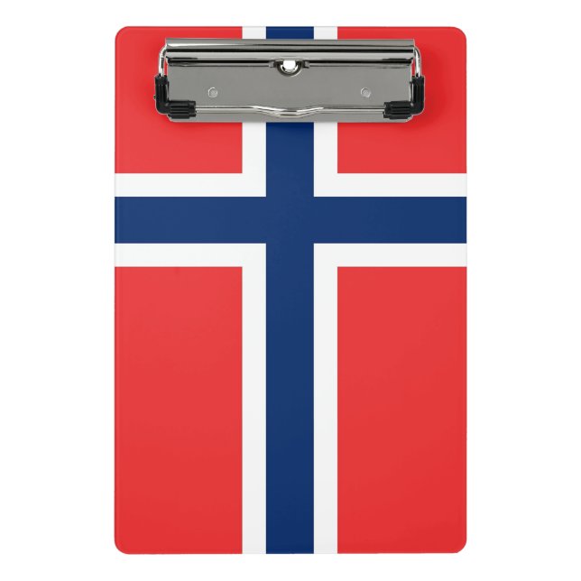 Mini-Zwischenablage mit norwegischer Flagge Mini Klemmbrett (Vorderseite)