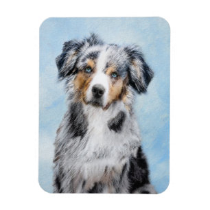 Miniatur Amerikanischer Schäferhund Malerei - Hund Magnet