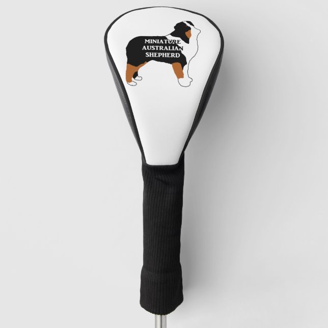 Miniatur-aussie-schwarzer Tri-Name Silo Golf Headcover (Vorderseite)