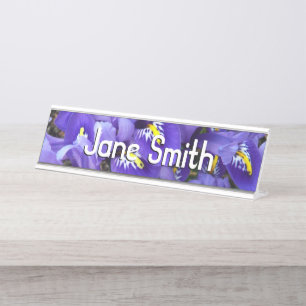 Miniatur Blue Irises Frühblut Schreibtischnamensplakette